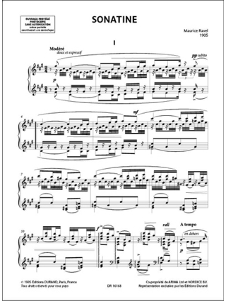 Sonatine - RAVEL - Partition - Piano